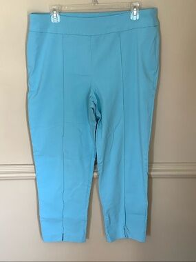 Women's Cropped Pull-On Pants in Light Blue